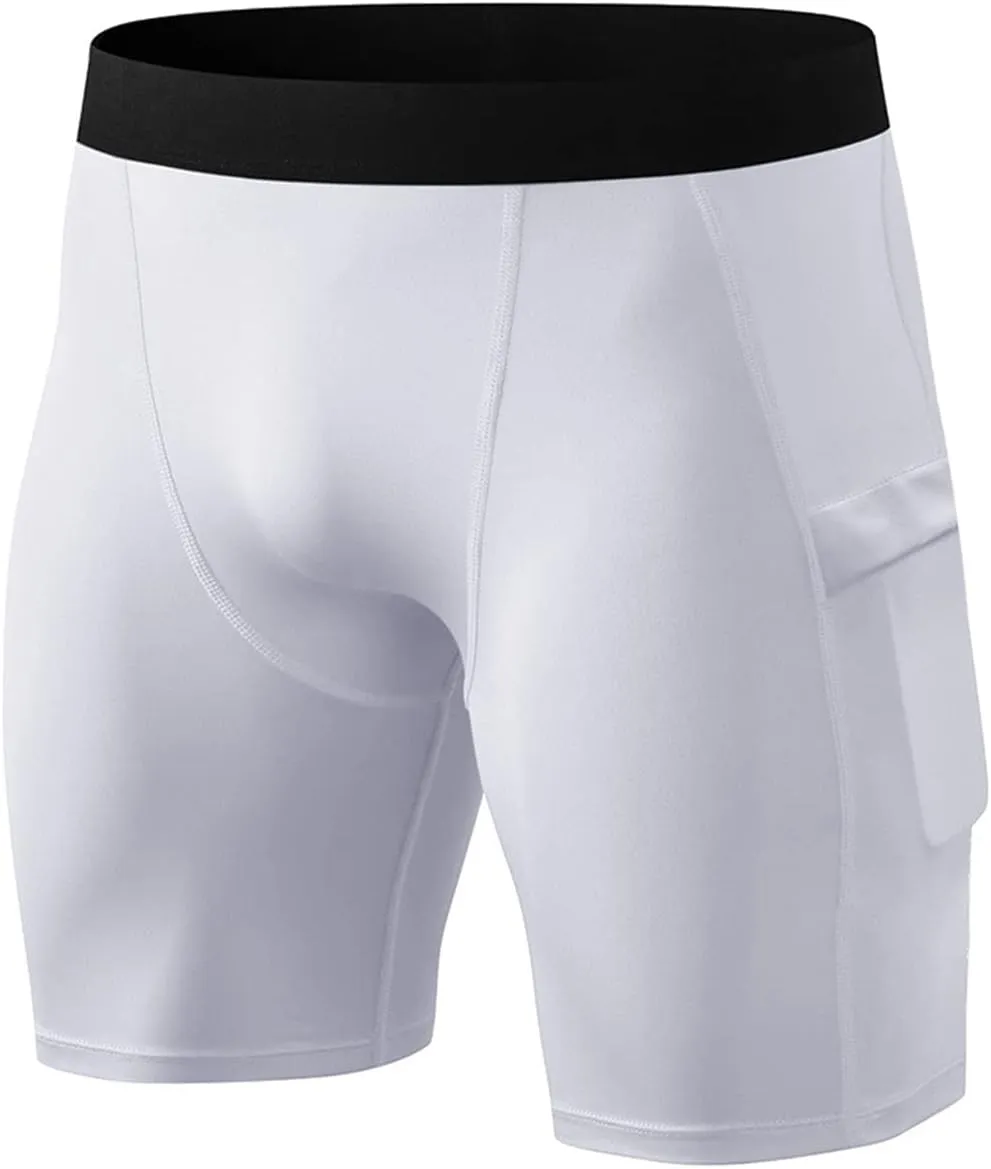 TopTie Mens Compression Shorts Quick Dry Athletic Baselayer Underwear with Pocket