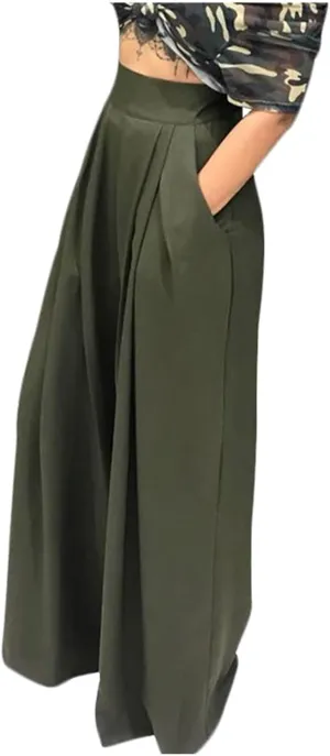 Uillui Palazzo Pants for Women Loose Baggy Wide Leg Pants High Waist Pleated Flowy Straight Trousers Casual Loungewear Pants