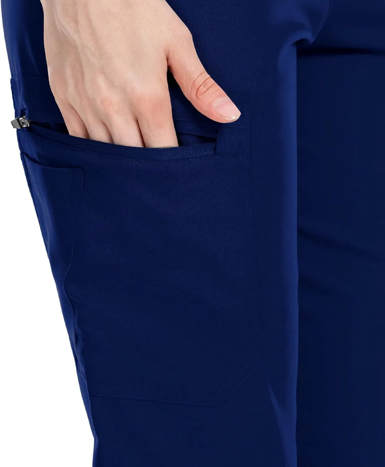 VIAOLI Scrubs for Women Set Modern V-Neck Top & 8 Pocket Jogger Pants Athletic Nursing Uniform Solid Stretch Workwear