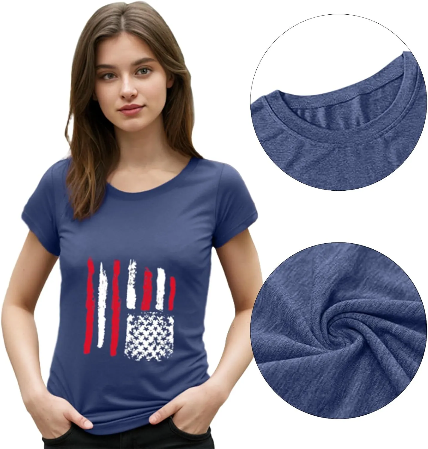 Vibrant Floral Graphic T-Shirt Women's Short Sleeve Crewneck Casual Summer Tops Beach Holiday Outfit‌