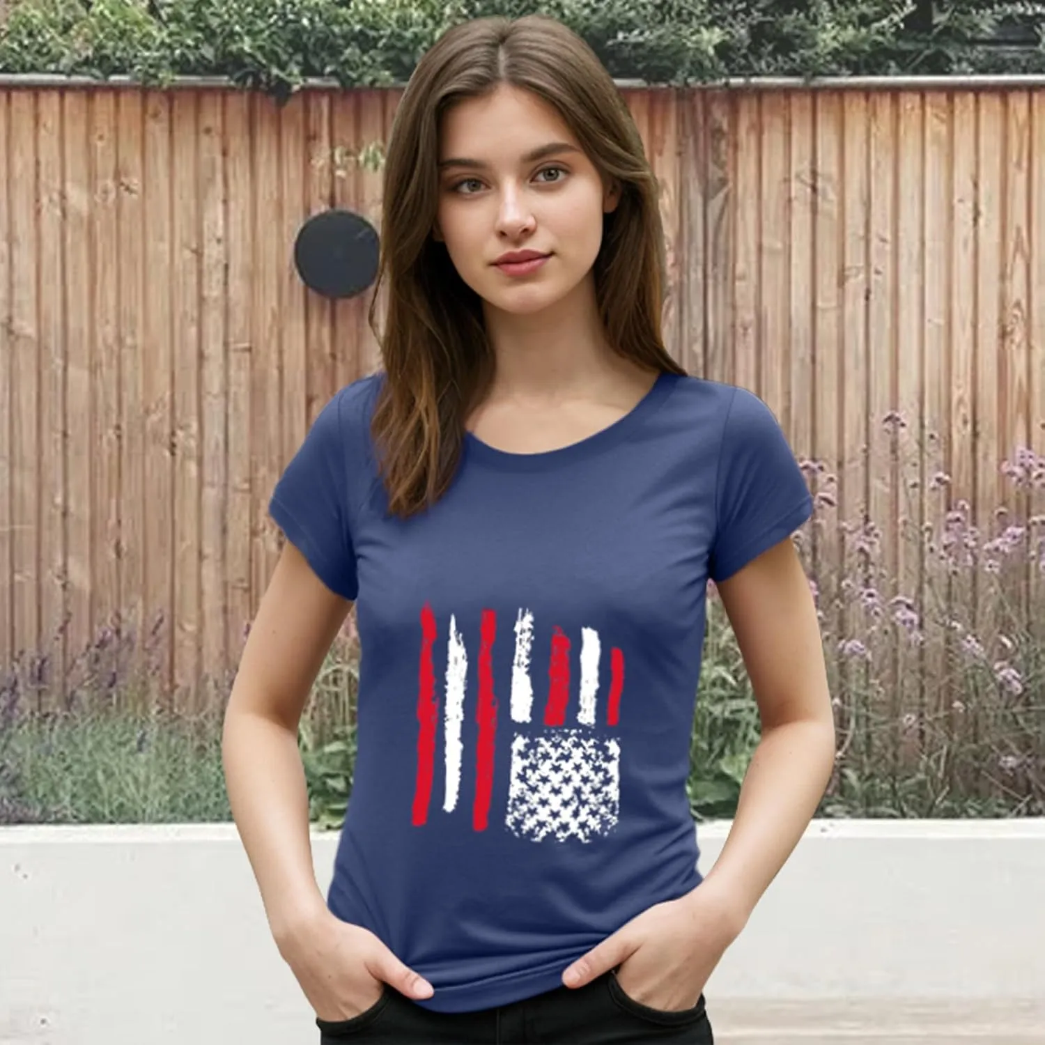 Vibrant Floral Graphic T-Shirt Women's Short Sleeve Crewneck Casual Summer Tops Beach Holiday Outfit‌
