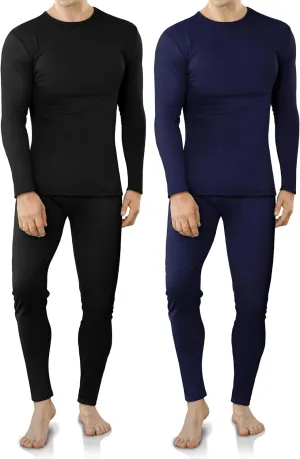 VZV 2 Set Thermal Underwear for Men Winter Long Johns for Men Thermal Top and Bottom Set Fleece Lined Base Layer