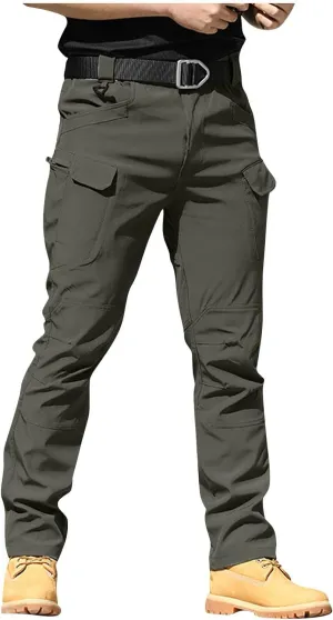 WENKOMG1 Mens Cargo Pants,Solid/Camouflage Military Pants Stretchy Multi Function Multi Pockets Tactical Pants