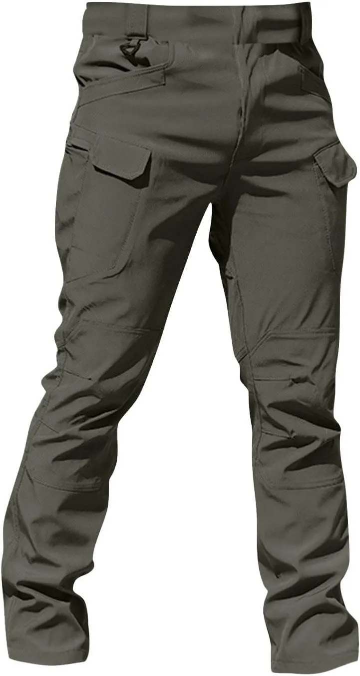 WENKOMG1 Mens Cargo Pants,Solid/Camouflage Military Pants Stretchy Multi Function Multi Pockets Tactical Pants
