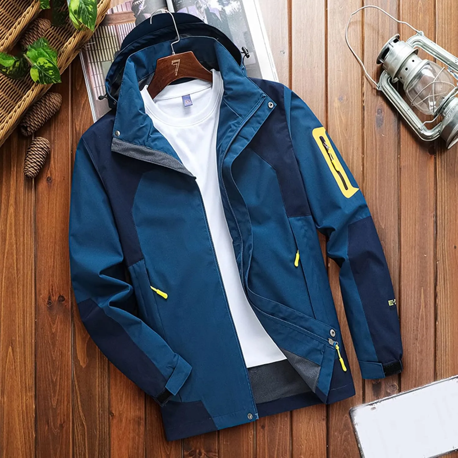 Winter Jackets for Men Lightweight Waterproof with Hood Raincoat Windbreaker Outdoors Rain Jackets