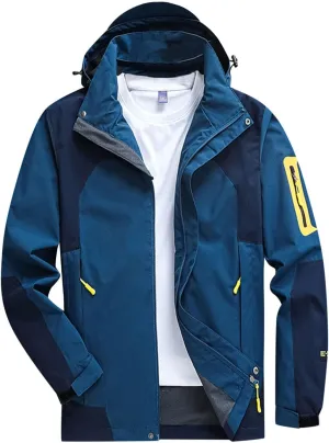 Winter Jackets for Men Lightweight Waterproof with Hood Raincoat Windbreaker Outdoors Rain Jackets
