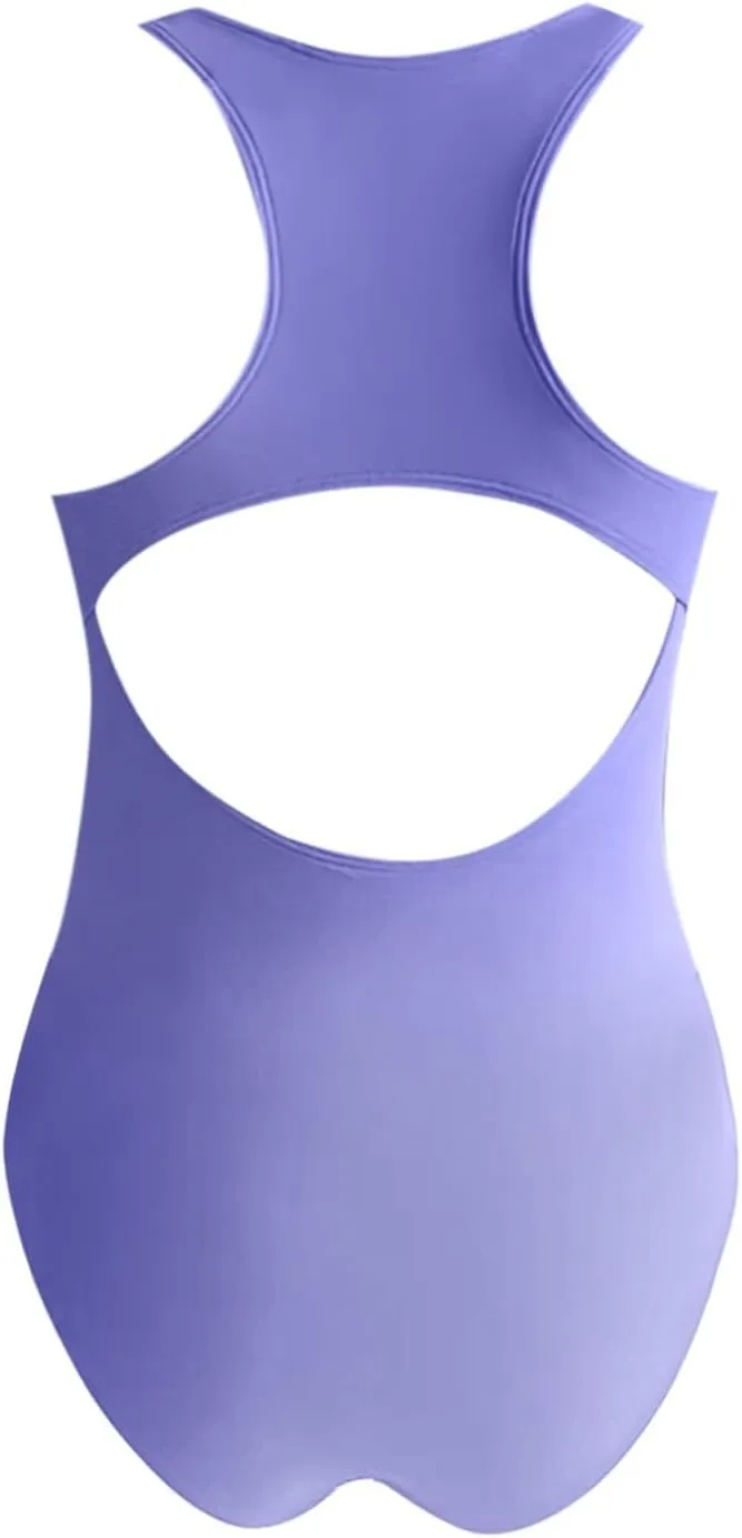 Women Athletic One Piece Swimsuit Sporty Racerback Tummy Control Bathing Suits Backless Full Coverage Modest Swimwear