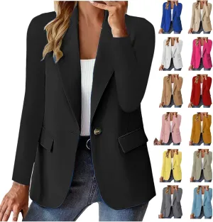 Women Blazers for Work Casual Business Casual Jackets Long Sleeve Lapel Open Front Cardigan Office Suit with Pockets