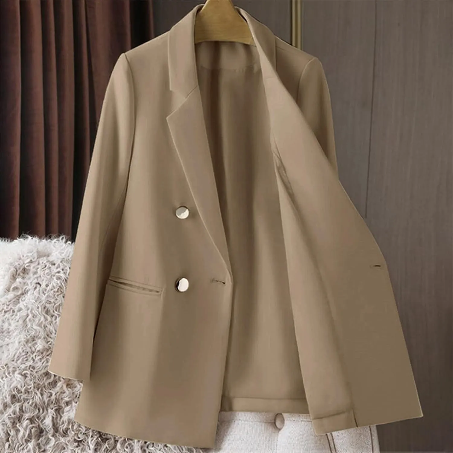 Women Blazers for Work Casual Business for Women Blazer Crop Dressy Fall Winter Jackets Loose Herringbone Top