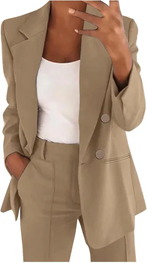 Women Blazers for Work Casual Business for Women Blazer Crop Dressy Fall Winter Jackets Loose Herringbone Top
