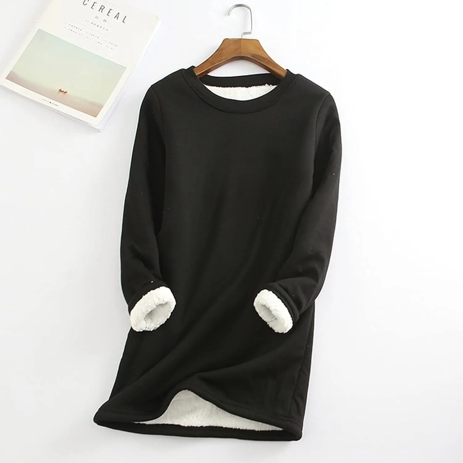 Women Fleece Lined Lounge Set Fall Winter 2 Piece Loungewear Soft Warm Fuzzy Pajamas Long Sleeve Tops with Pants Sets