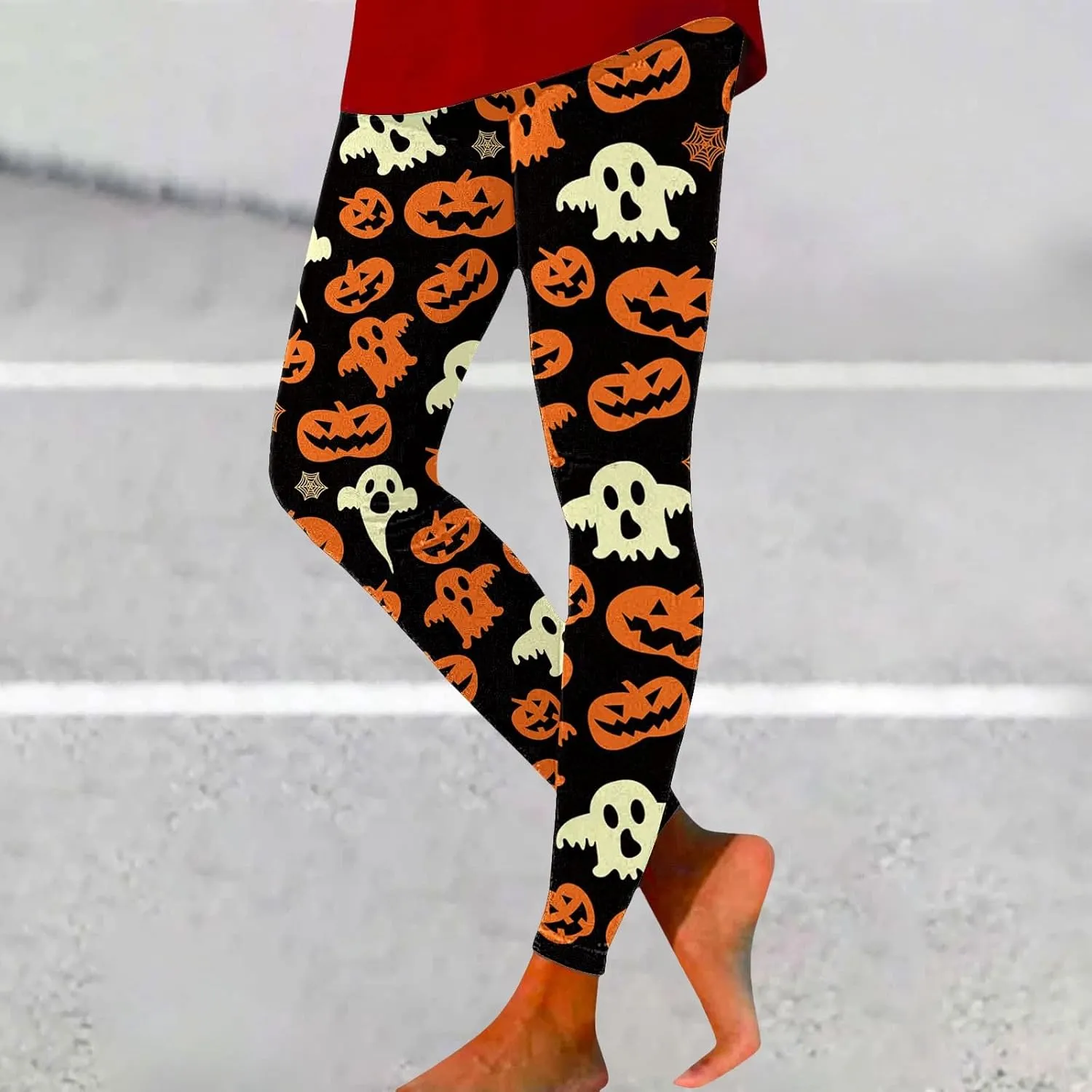 Women Halloween Print Leggings Printed Sports Yoga Pants Leggings Halloween Print Casual Pants Leggings Halloween