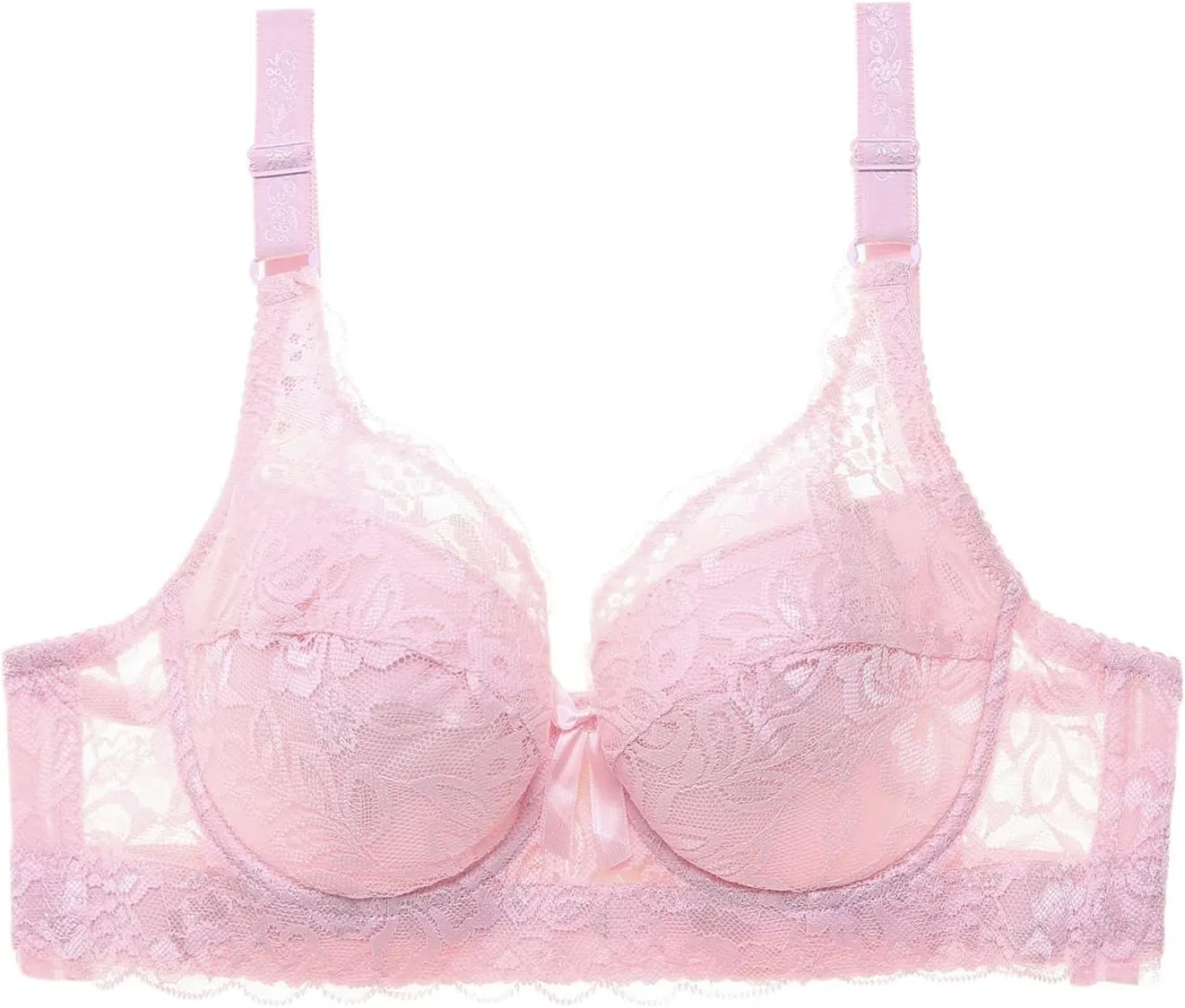 Women Sexy Lace Bras for Women, Lace Plus Size Full Coverage Underwire Unlined Bralette with Support Everyday Bras