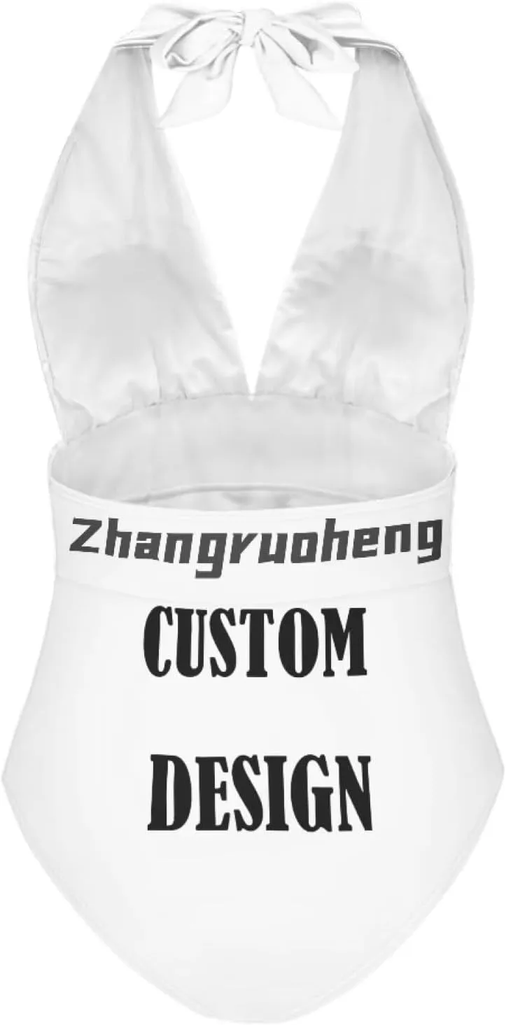 Women Tummy Control Bathing Suits Halter One Piece Swimsuits Polynesian Print Halter Push Up Bathing Suits