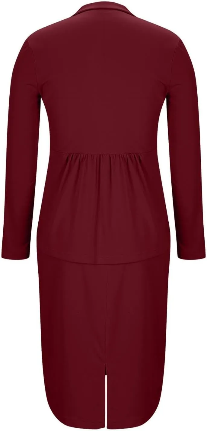 Women Two Piece Suit Skirt Set Business Casual Long Sleeve Blazer and Pencil Skirt Blazer Sets Women 2 Piece Outfits
