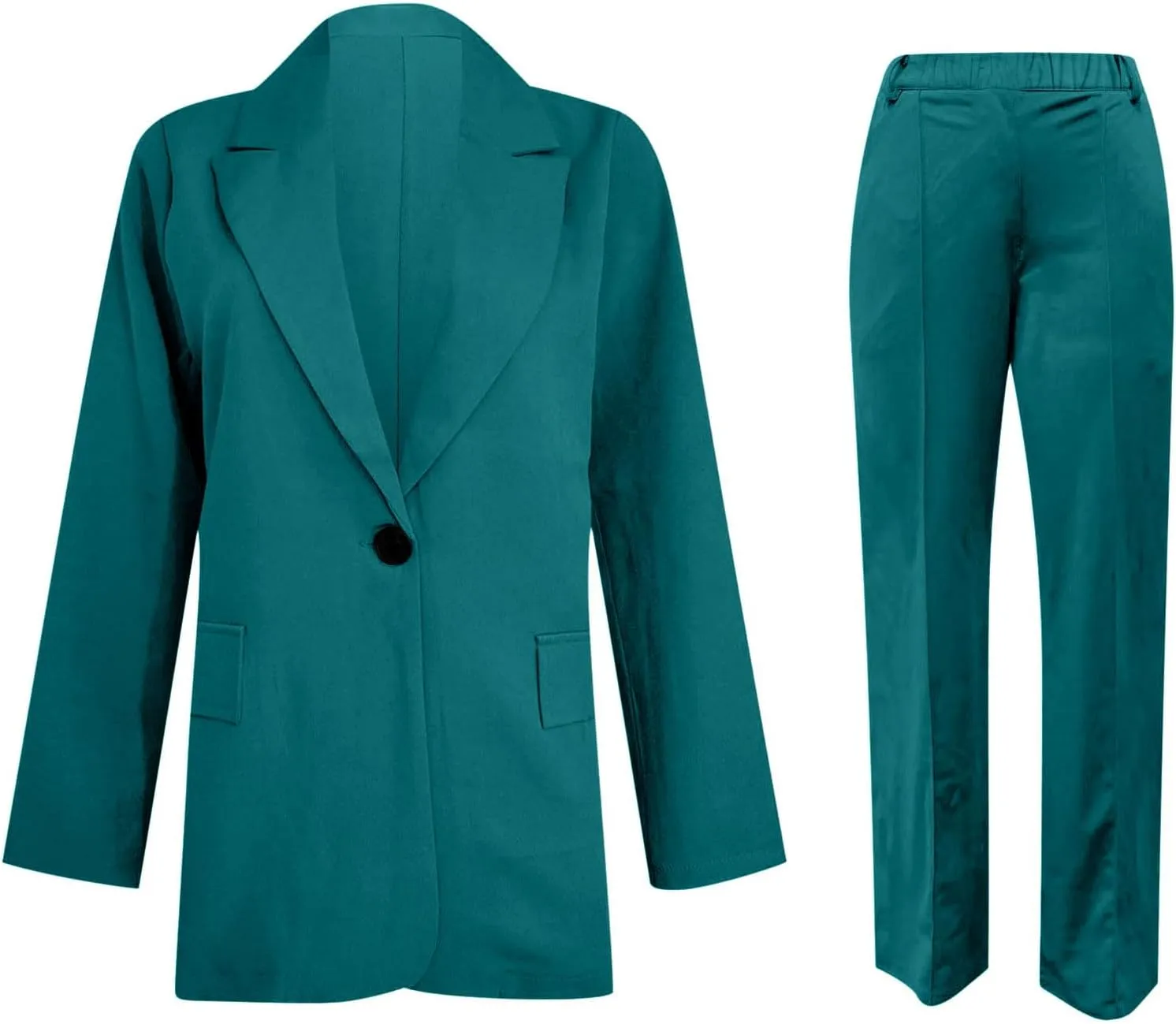 Womens Blazer Sets 2 Piece Outfits 2024 Business Outfits Dressy Casual Trendy Solid Color Business Blazer Suits