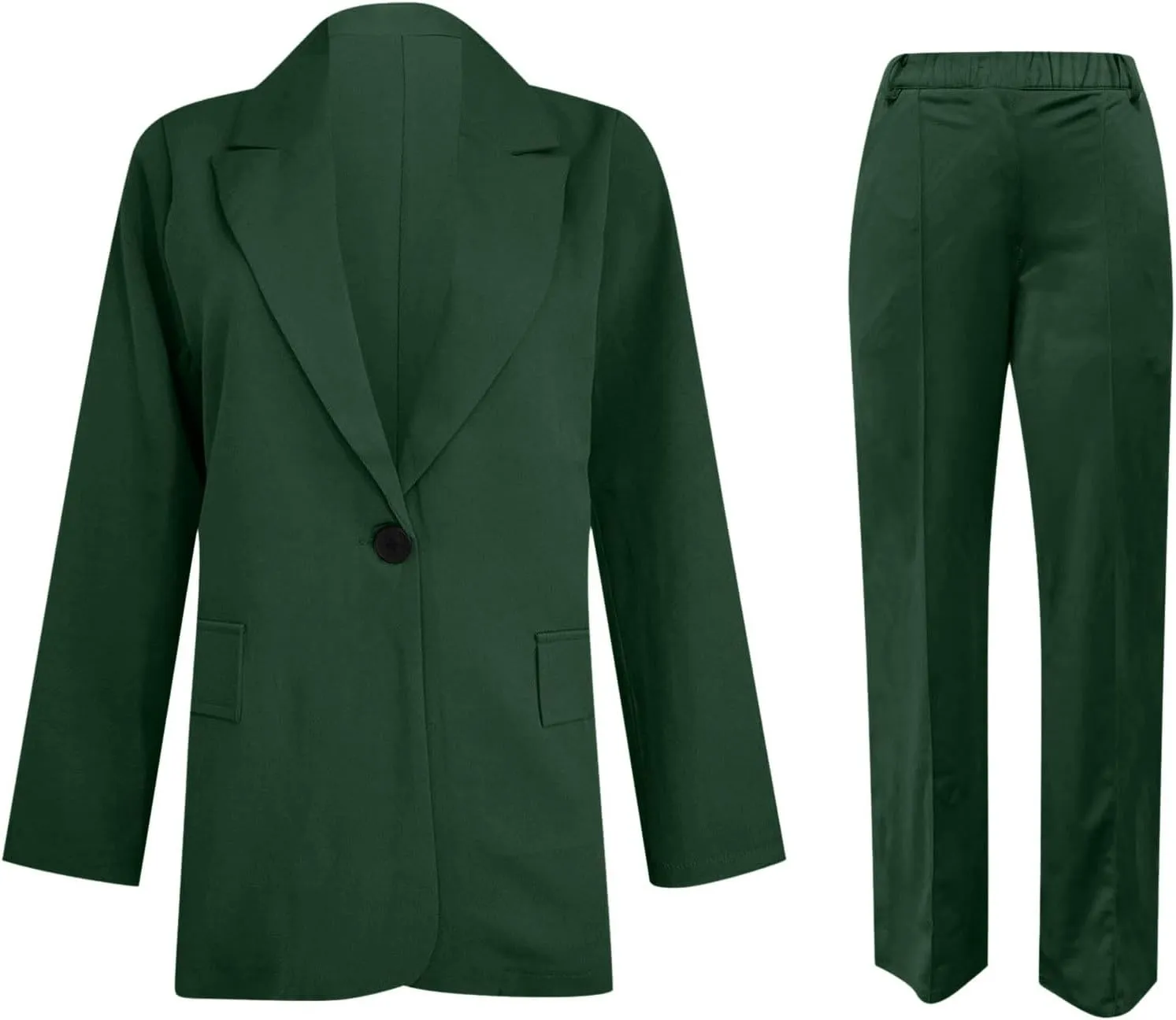 Womens Blazer Sets 2 Piece Outfits 2024 Business Outfits Dressy Casual Trendy Solid Color Business Blazer Suits