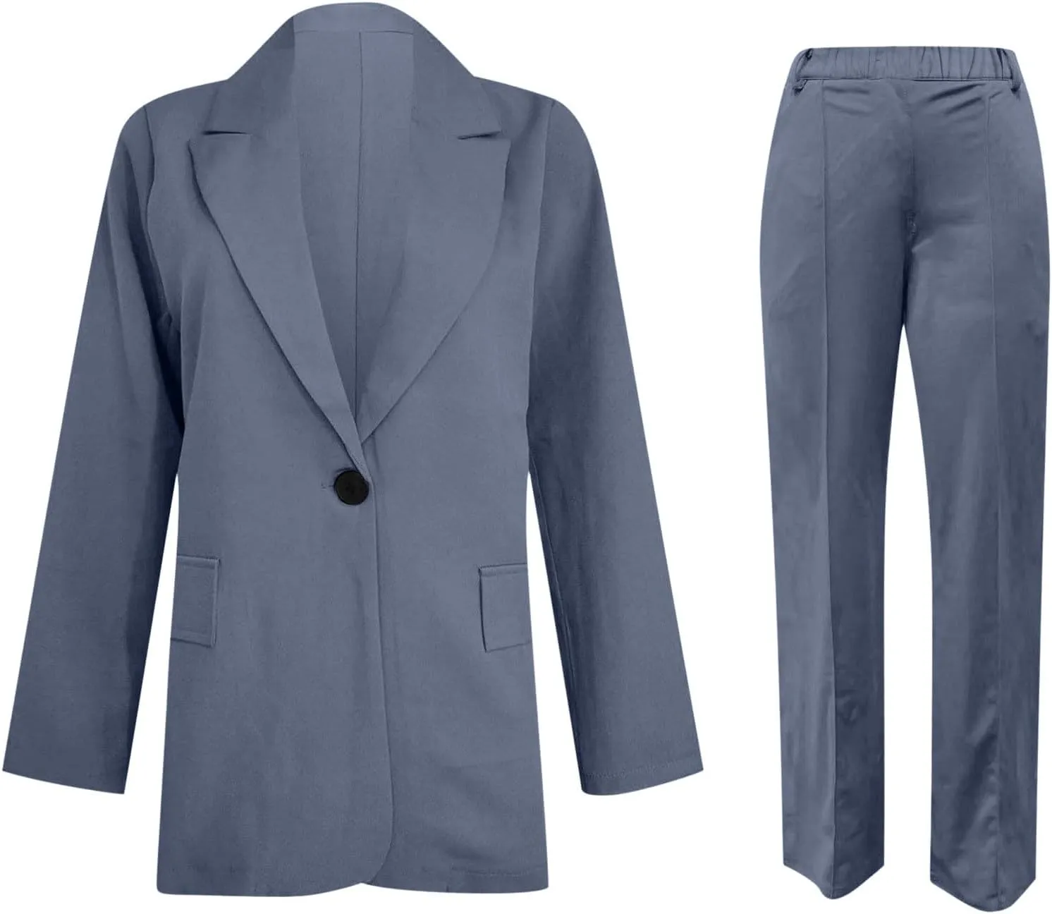 Womens Blazer Sets 2 Piece Outfits 2024 Business Outfits Dressy Casual Trendy Solid Color Business Blazer Suits