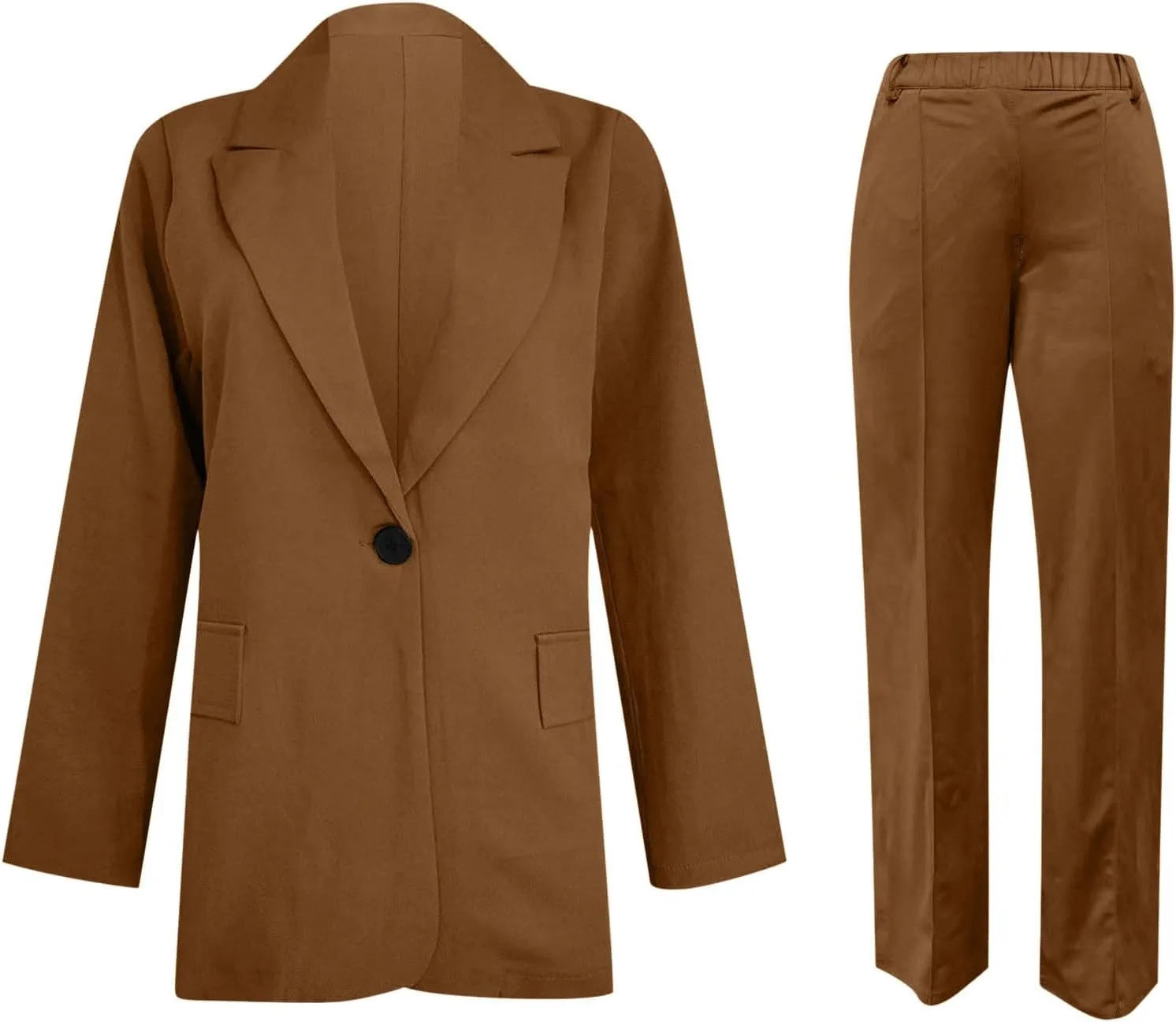Womens Blazer Sets 2 Piece Outfits 2024 Business Outfits Dressy Casual Trendy Solid Color Business Blazer Suits