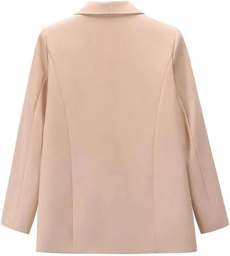 Women's Blazers Casual Lightweight Buttonless Plus Size Boyfriend Blazers Long Sleeve Slim Fit Dressy Work Blazer