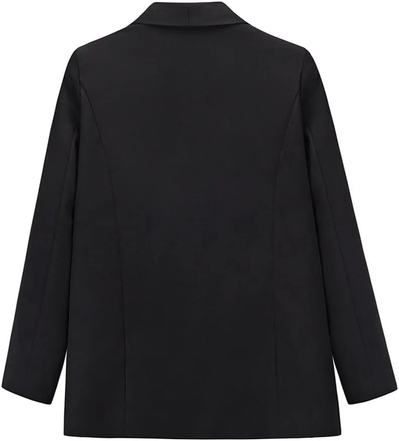 Women's Blazers Casual Lightweight Buttonless Plus Size Boyfriend Blazers Long Sleeve Slim Fit Dressy Work Blazer