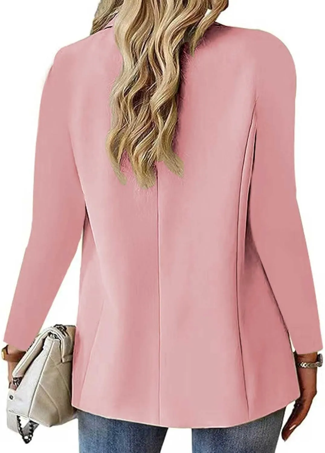 Women's Blazers Casual Lightweight Work Office Blazer Button Long Sleeve Blazers Open Front Cardigan Suit Jacket