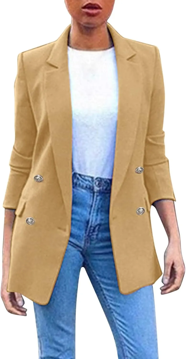 Womens Blazers Dressy Casual Business Women's Cardigan Long Sleeve Cute Trendy Blazers Fit It Herringbone Top