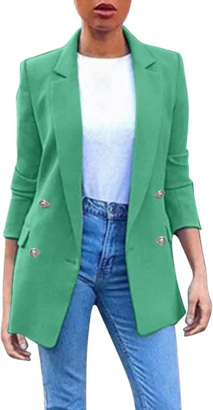 Womens Blazers Dressy Casual Business Women's Cardigan Long Sleeve Cute Trendy Blazers Fit It Herringbone Top