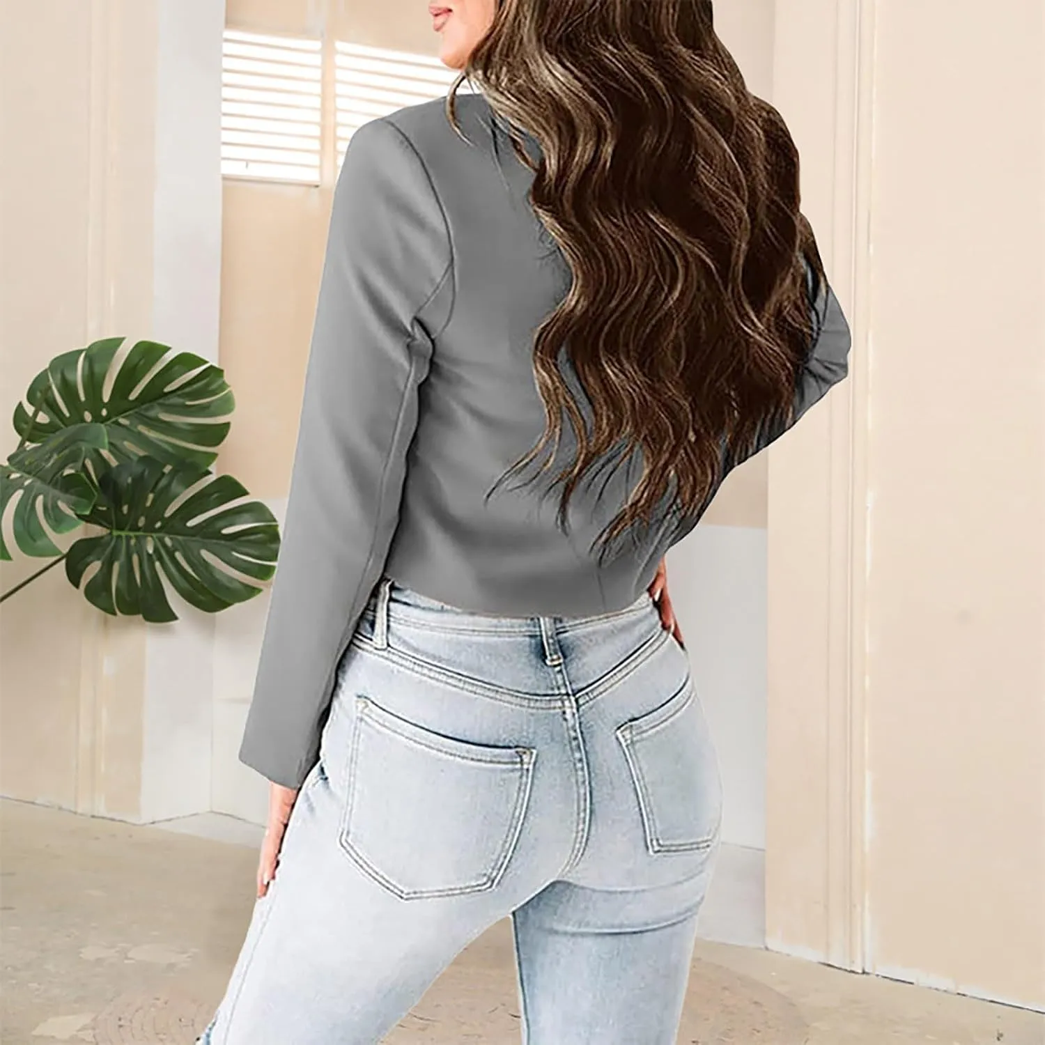 Womens Blazers for Work Casual Tweed Women's Blazers Cropped Cute Fall Winter Tops Pluse Size Herringbone Suit