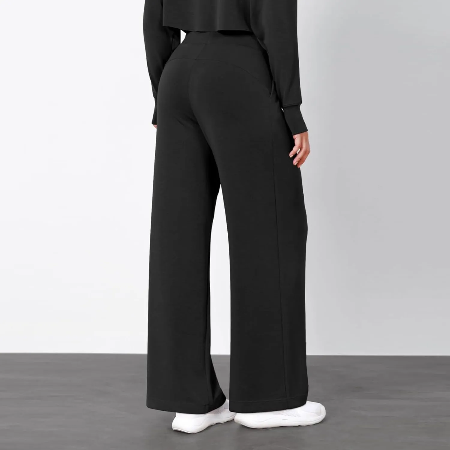 Womens Cargo Sweatpants Winter Sexy Work Palazzo with Pockets High Waisted Straight Leg