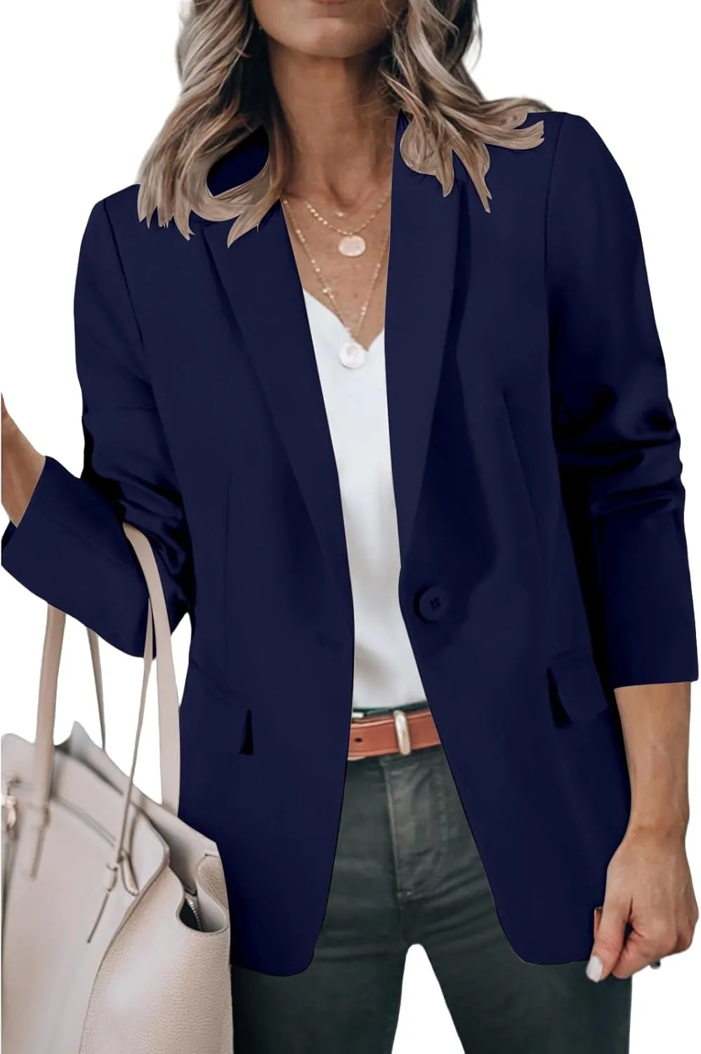 Womens Casual Blazers Open Front Long Sleeve Notch Lapel Blazers Work Blazer Jackets Business Outfits