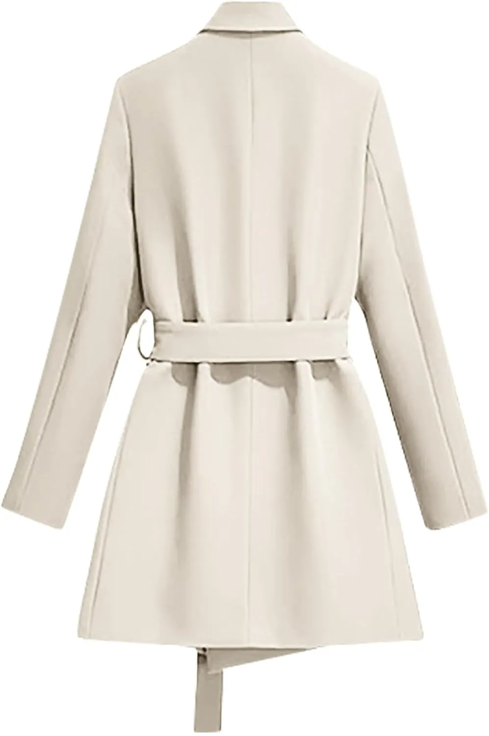 Womens Dressy Blazer Dress Casual Elegant Long Sleeve Lapel Formal Work Office Long Suit Strappy Belt Coat Jackets