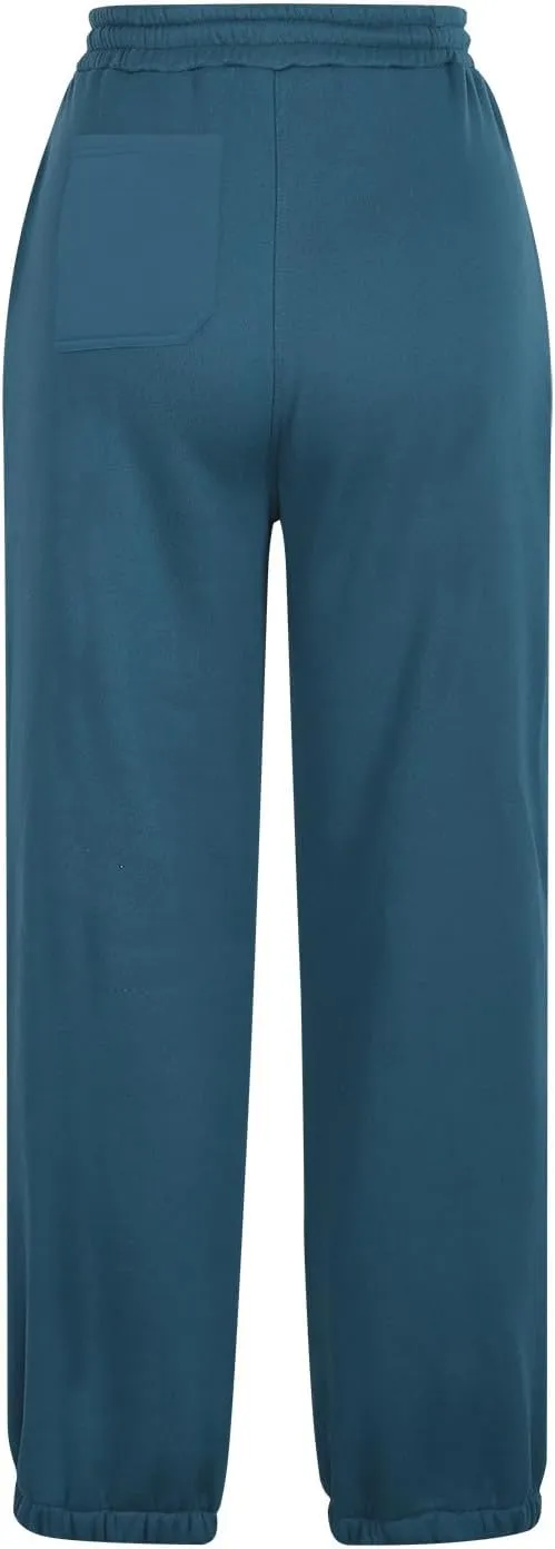 Women's Fall Sweatpants Fleece Lined Casual Pants Drawstring Jogger Pants High Waisted Baggy Pants Comfy Lounge Pants