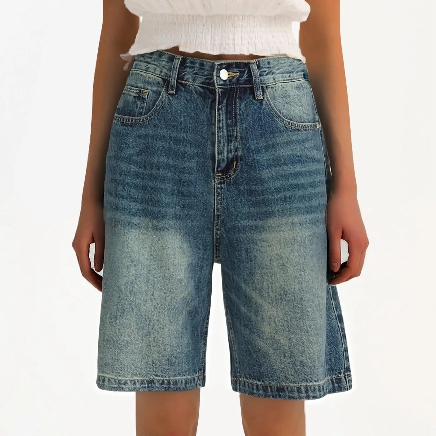 Womens Jean Shorts Denim Summer Clothes Y2K Cute Outfits Casual High Waisted Straight Leg Hiking Vacation Outfits