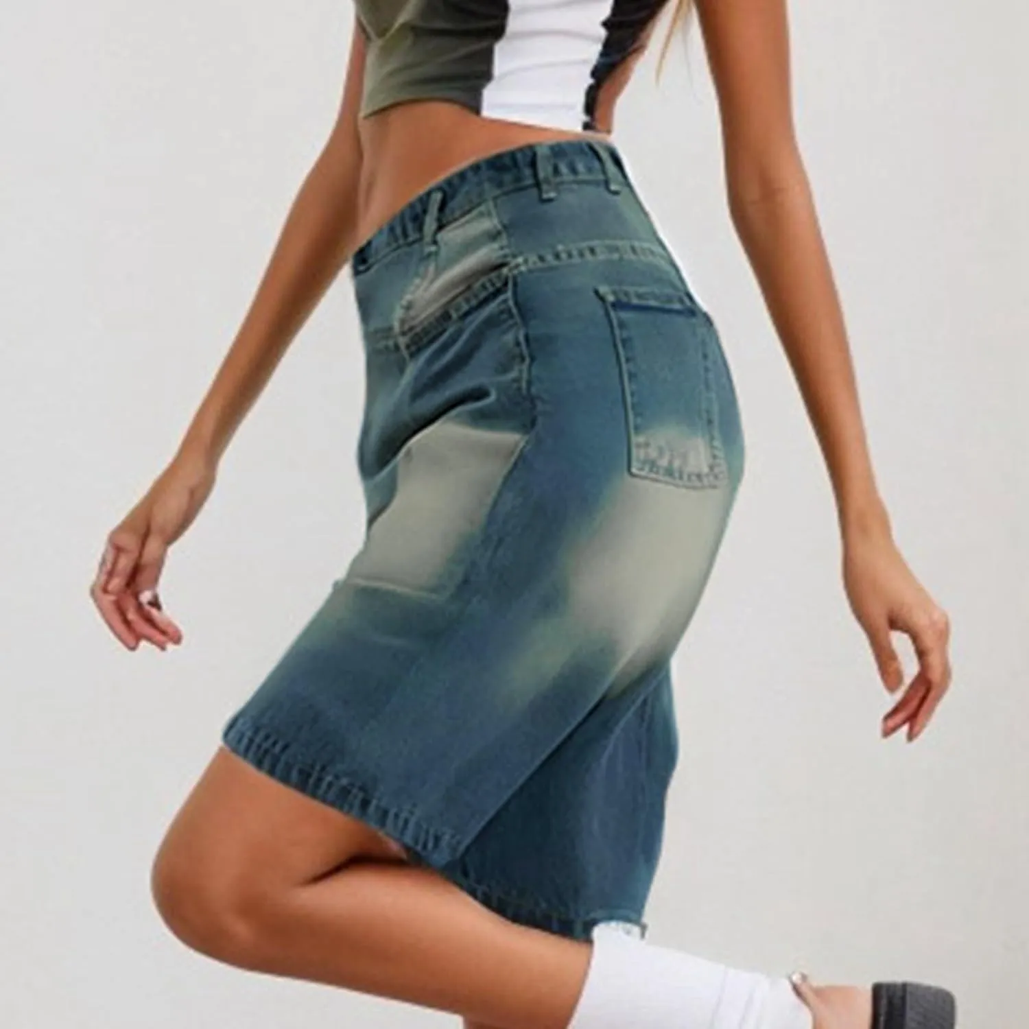 Womens Jean Shorts Denim Summer Clothes Y2K Cute Outfits Casual High Waisted Straight Leg Hiking Vacation Outfits
