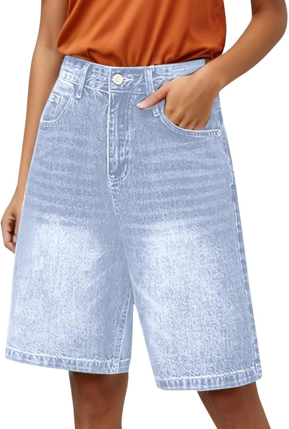 Womens Jean Shorts Denim Summer Clothes Y2K Cute Outfits Casual High Waisted Straight Leg Hiking Vacation Outfits