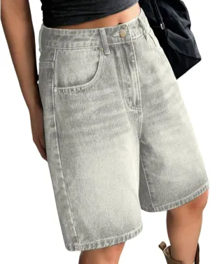 Womens Jean Shorts Denim Summer Clothes Y2K Cute Outfits Casual High Waisted Straight Leg Hiking Vacation Outfits
