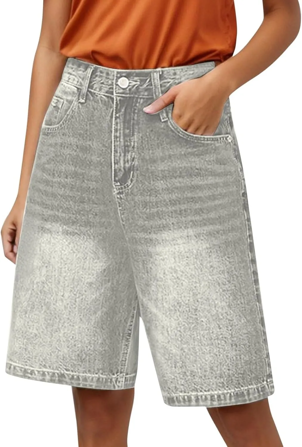 Womens Jean Shorts Denim Summer Clothes Y2K Cute Outfits Casual High Waisted Straight Leg Hiking Vacation Outfits