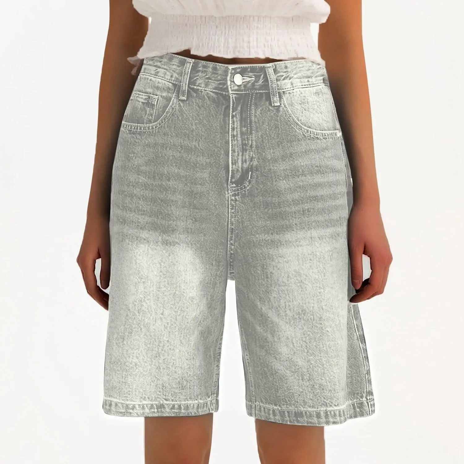 Womens Jean Shorts Denim Summer Clothes Y2K Cute Outfits Casual High Waisted Straight Leg Hiking Vacation Outfits