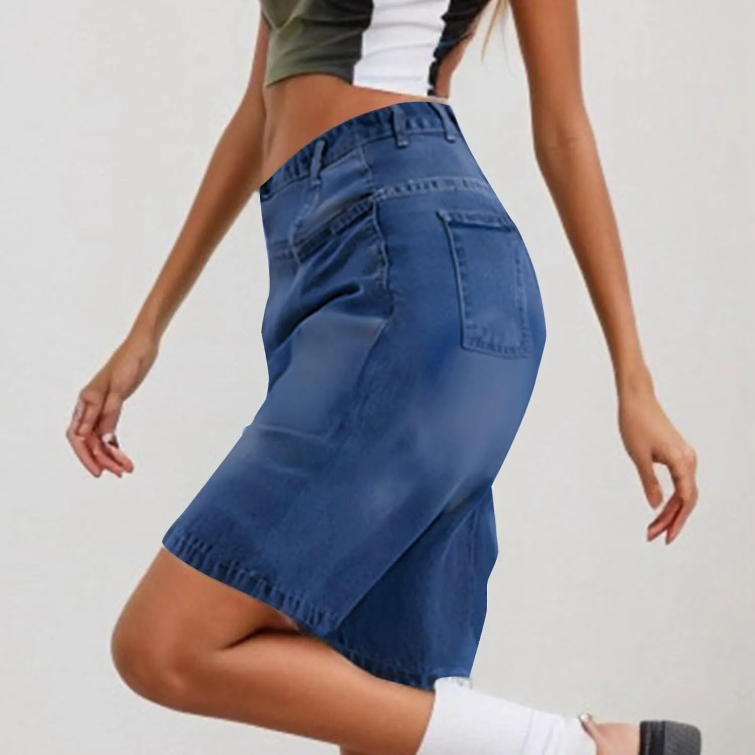 Womens Jean Shorts Denim Summer Clothes Y2K Cute Outfits Casual High Waisted Straight Leg Hiking Vacation Outfits