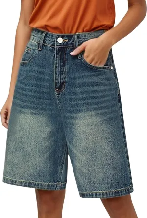 Womens Jean Shorts Denim Summer Clothes Y2K Cute Outfits Casual High Waisted Straight Leg Hiking Vacation Outfits