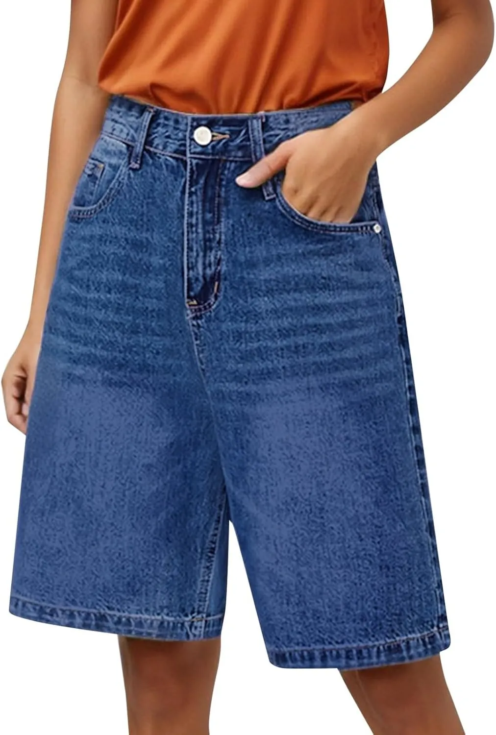 Womens Jean Shorts Denim Summer Clothes Y2K Cute Outfits Casual High Waisted Straight Leg Hiking Vacation Outfits