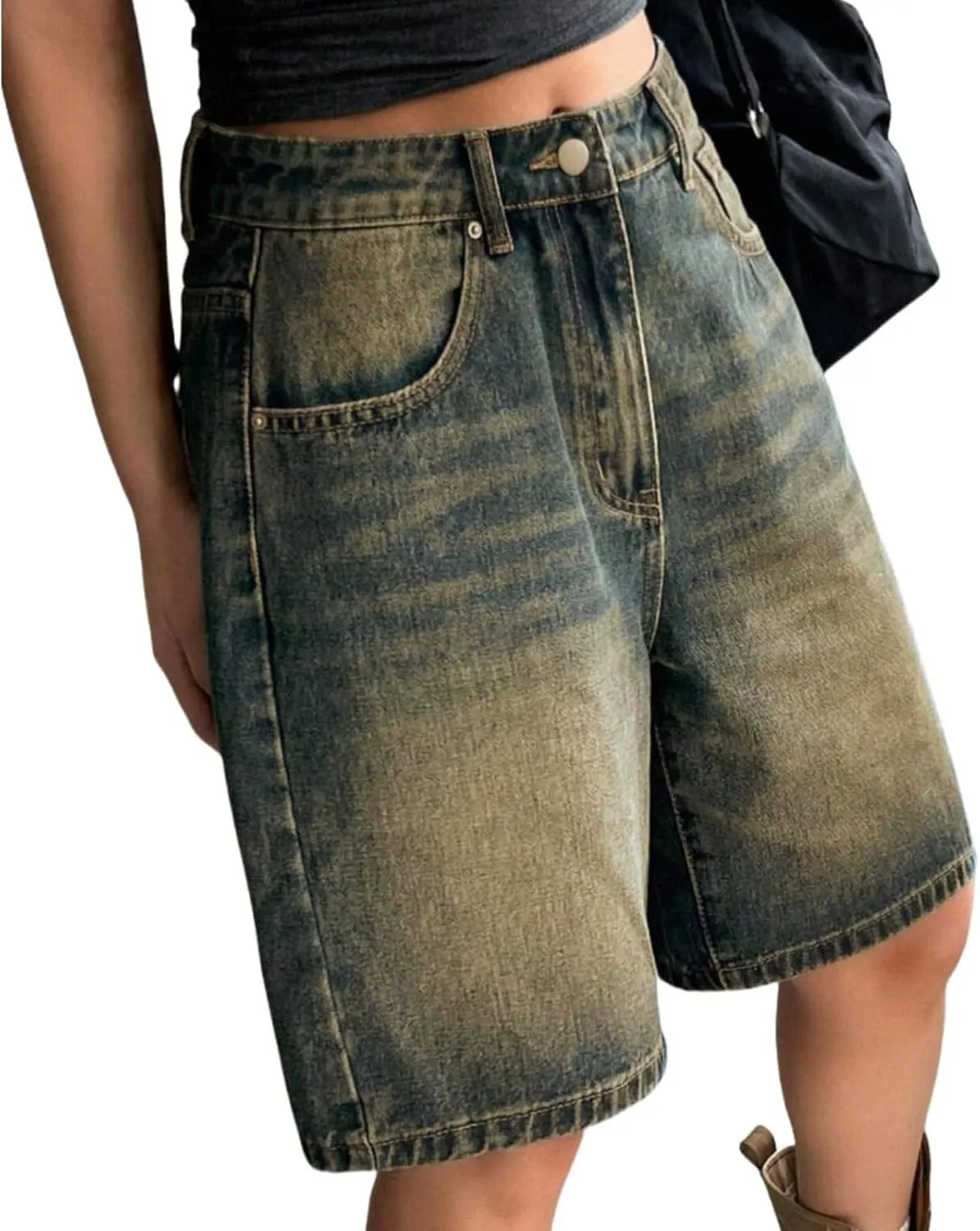 Womens Jean Shorts Denim Summer Clothes Y2K Cute Outfits Casual High Waisted Straight Leg Hiking Vacation Outfits