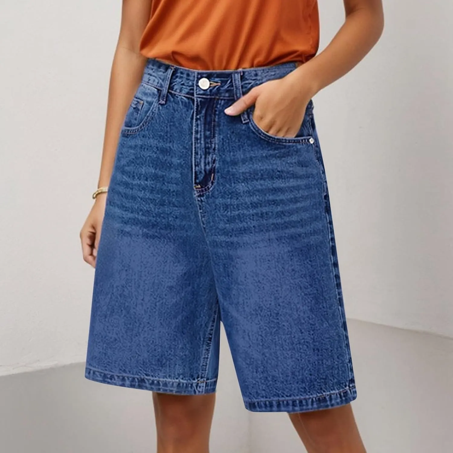 Womens Jean Shorts Denim Summer Clothes Y2K Cute Outfits Casual High Waisted Straight Leg Hiking Vacation Outfits