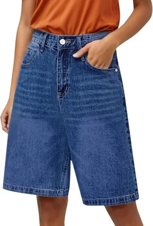 Womens Jean Shorts Denim Summer Clothes Y2K Cute Outfits Casual High Waisted Straight Leg Hiking Vacation Outfits