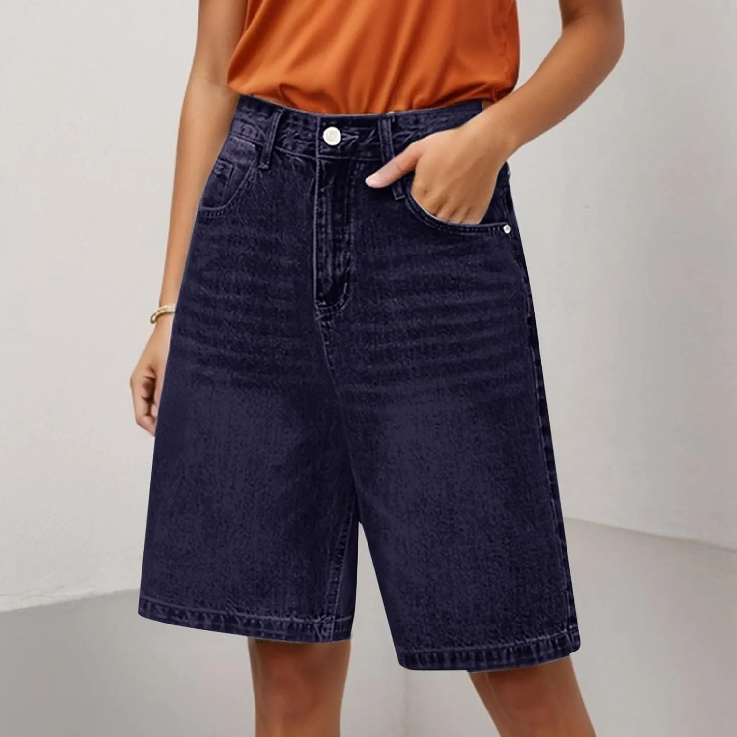 Womens Jean Shorts Denim Summer Clothes Y2K Cute Outfits Casual High Waisted Straight Leg Hiking Vacation Outfits