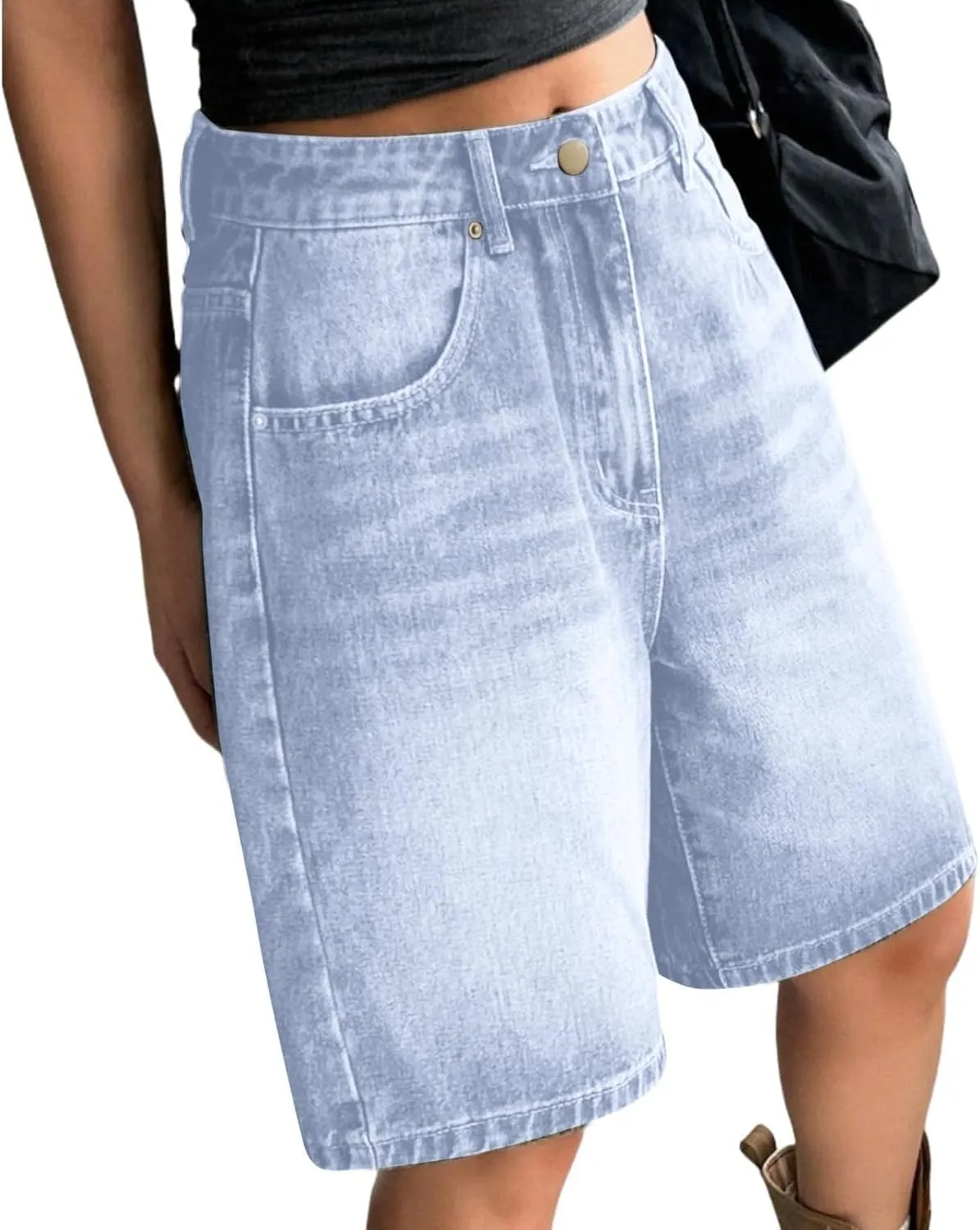 Womens Jean Shorts Denim Summer Clothes Y2K Cute Outfits Casual High Waisted Straight Leg Hiking Vacation Outfits