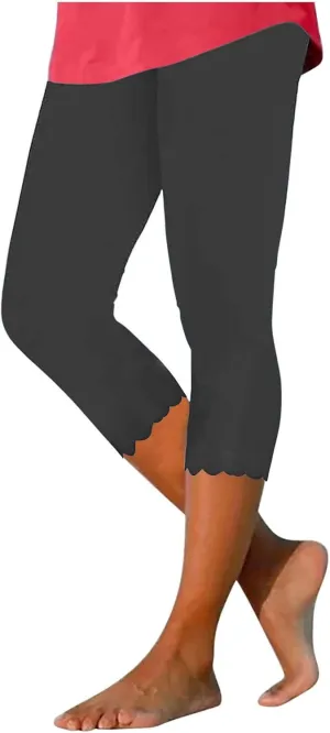 Womens Leggings High Waisted Casual Lounge Pants Solid Color Leggings Fashion Soft Pants Tummy Control Leggings
