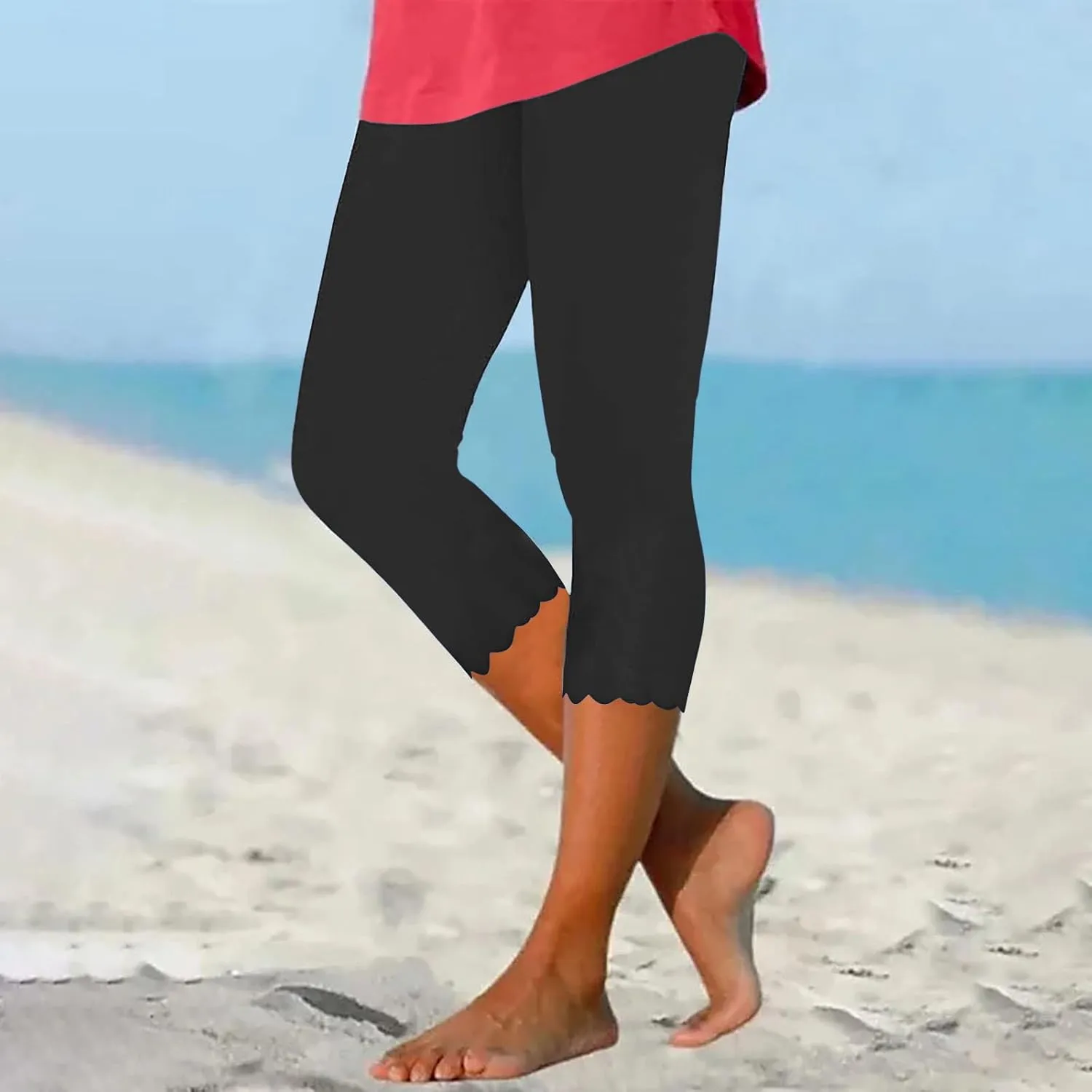 Womens Leggings High Waisted Casual Lounge Pants Solid Color Leggings Fashion Soft Pants Tummy Control Leggings