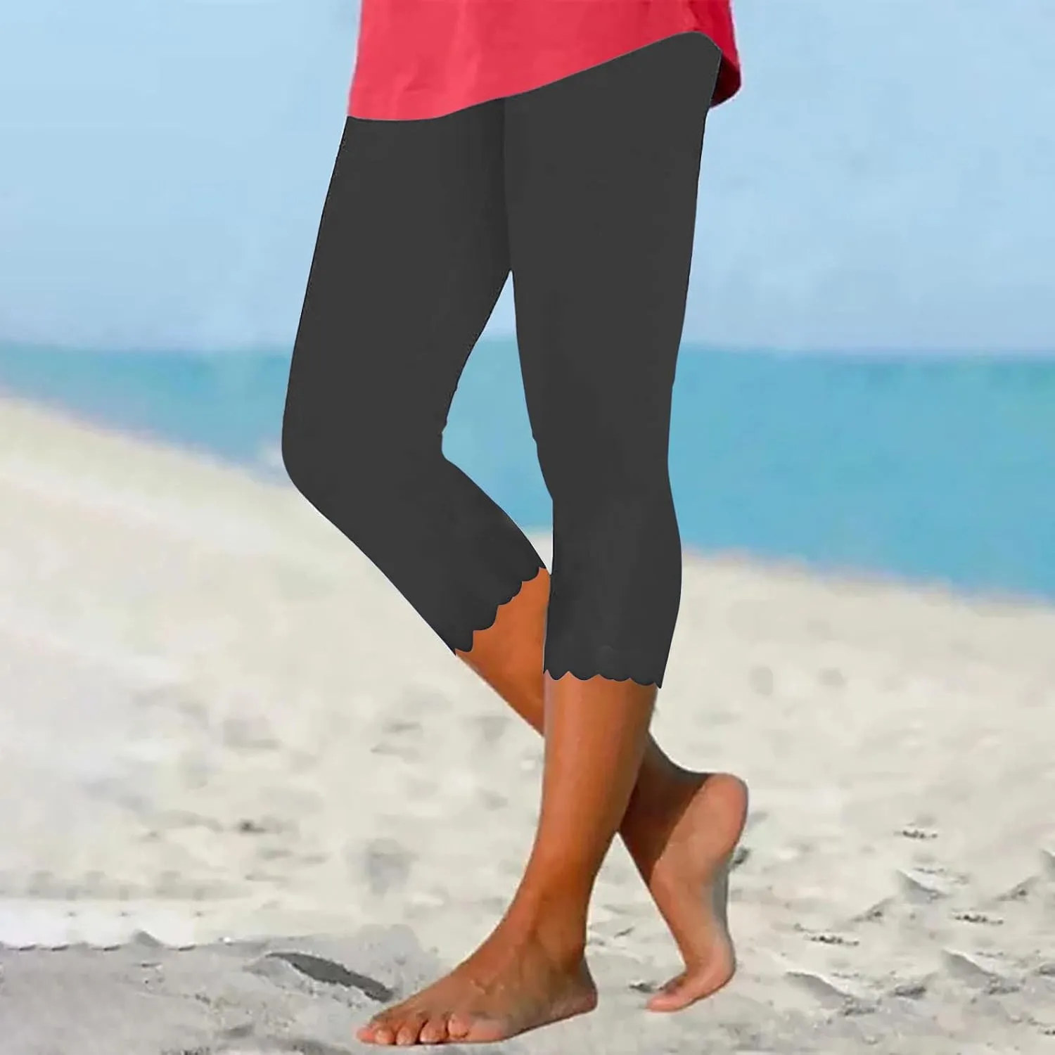 Womens Leggings High Waisted Casual Lounge Pants Solid Color Leggings Fashion Soft Pants Tummy Control Leggings